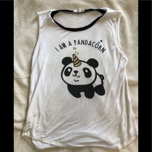 "I am a pandacorn" sleeveless shirt